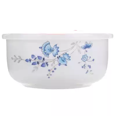 Original flavor fresh bowl with lid large lunch box ceramic large noodle bowl single pure white with sealed cover can be Microwave