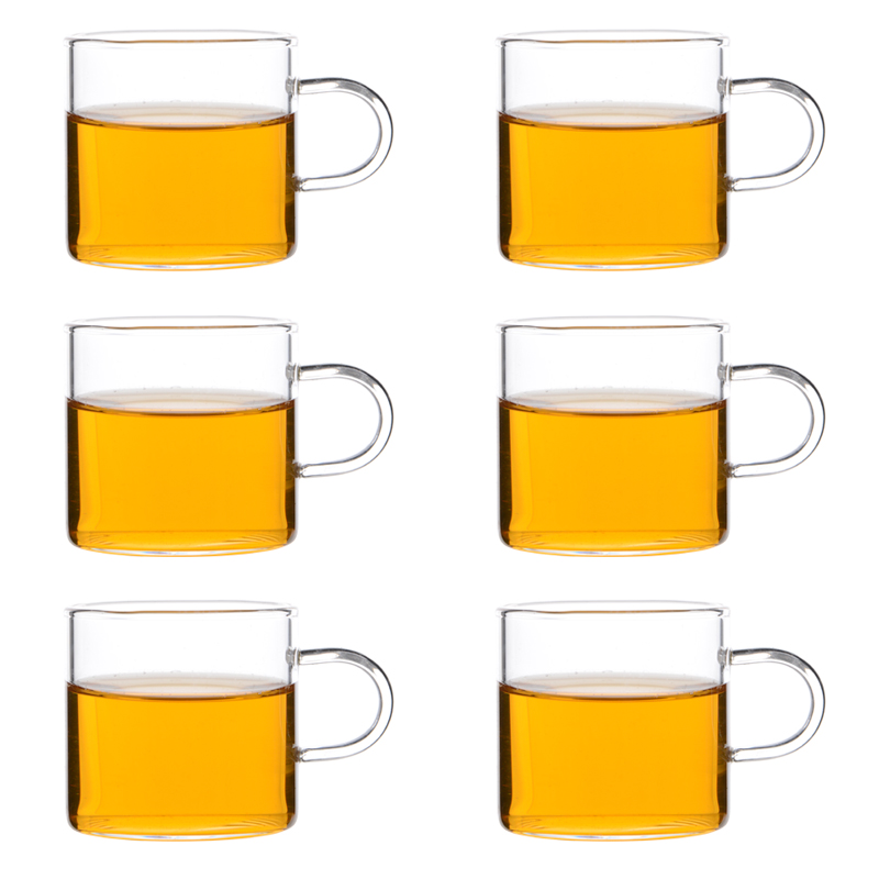 Original Flavourism Glass Tea Cup Thickened Small Tea Cup Suit Tea Set Tea Cup Glass Coffee Cup With Shank Flower Tea Cup