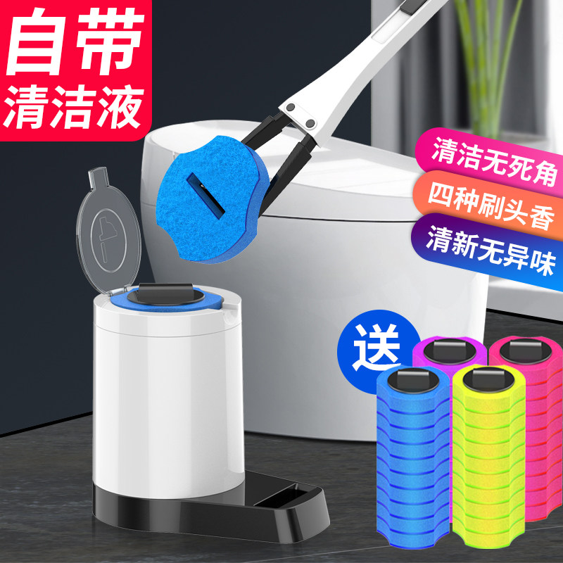 家庭用使い捨てトイレブラシ、死角なし、2024年新モデル、トイレ掃除ブラシ、しゃがみ式トイレ掃除用具、交換用ヘッド。