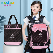 Kama Da childrens school bag Female primary school student cute girl heart 1-6 grade girl school bag Korean fashion trend