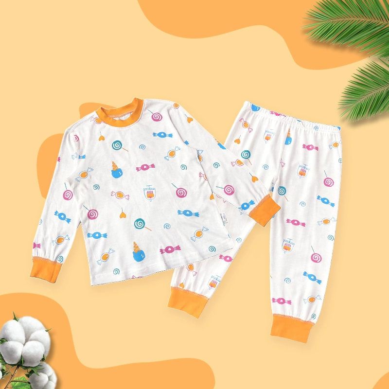 儿童睡衣套装春秋款纯