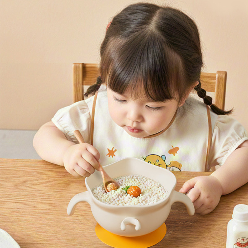 婴儿辅食碗新生儿专用蛋花碗宝宝学吃饭防烫硅胶吸盘碗儿童餐具