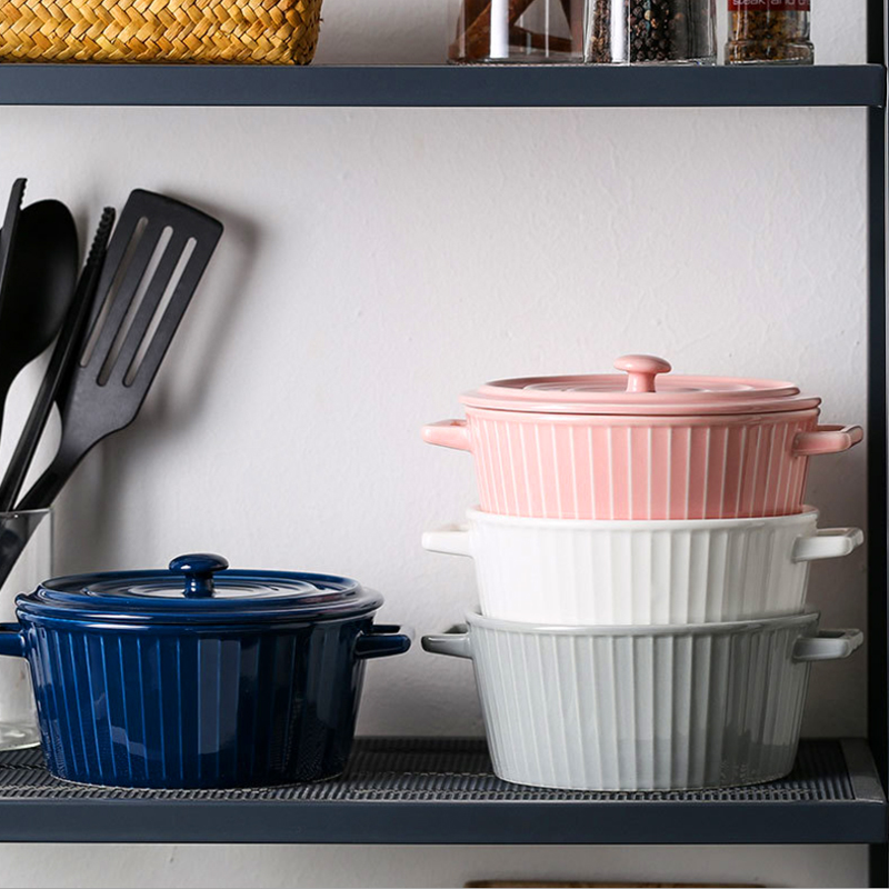 Japanese creative household ears with cover rainbow such use large student rainbow such as bowl of the big bowl of noodles bowl of ceramic tableware