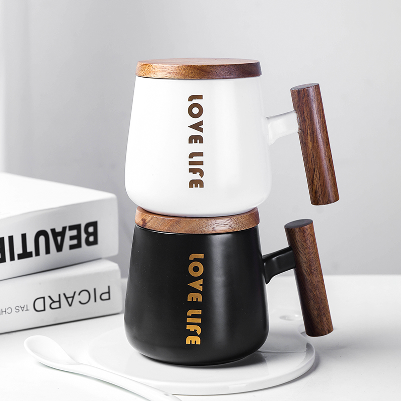 Nordic ceramic cups with cover keller individuality creative trend male and female students office tea ultimately responds cup