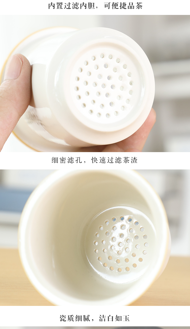 Creative Japanese ceramic cup move to restore ancient ways with cover filter mark cup home office tea cups
