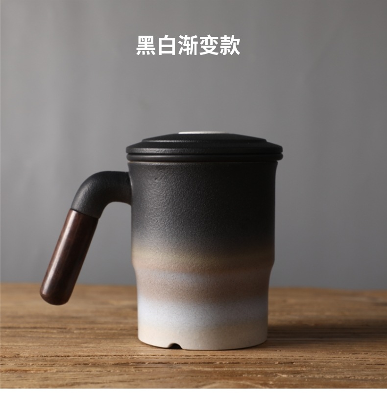 Creative Japanese ceramic cup individuality tide restoring ancient ways of household tea mugs office separation of tea cups
