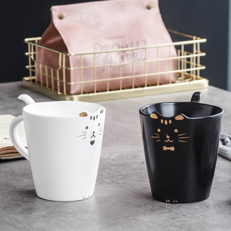 Express cartoon ceramic cup small animal keller individuality creative trend students PAWS glass cup of office