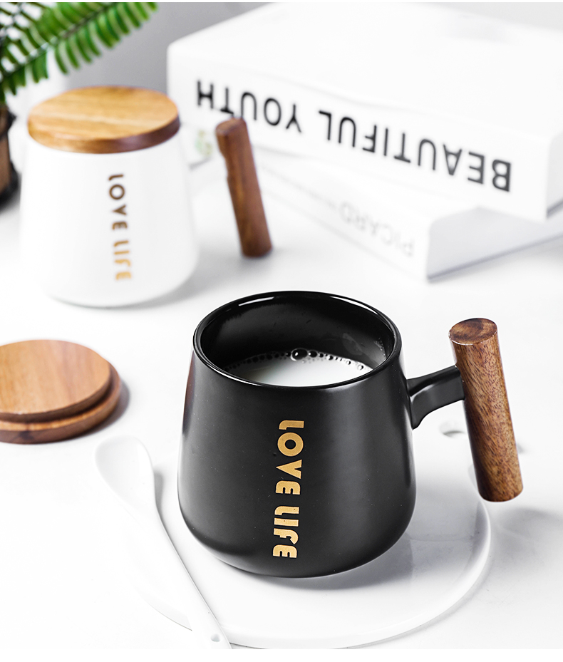 Nordic ceramic cups with cover keller individuality creative trend male and female students office tea ultimately responds cup