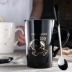 Cặp đôi gốm sứ dễ thương sáng tạo Cup Cup Cup Cup hoạt hình với Cover Spoon Coffee Xu hướng cá tính Cup - Tách Tách