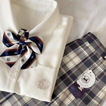 (July Hee)Book of Pinghai jk Milky white cotton shirt original embroidery original jk uniform