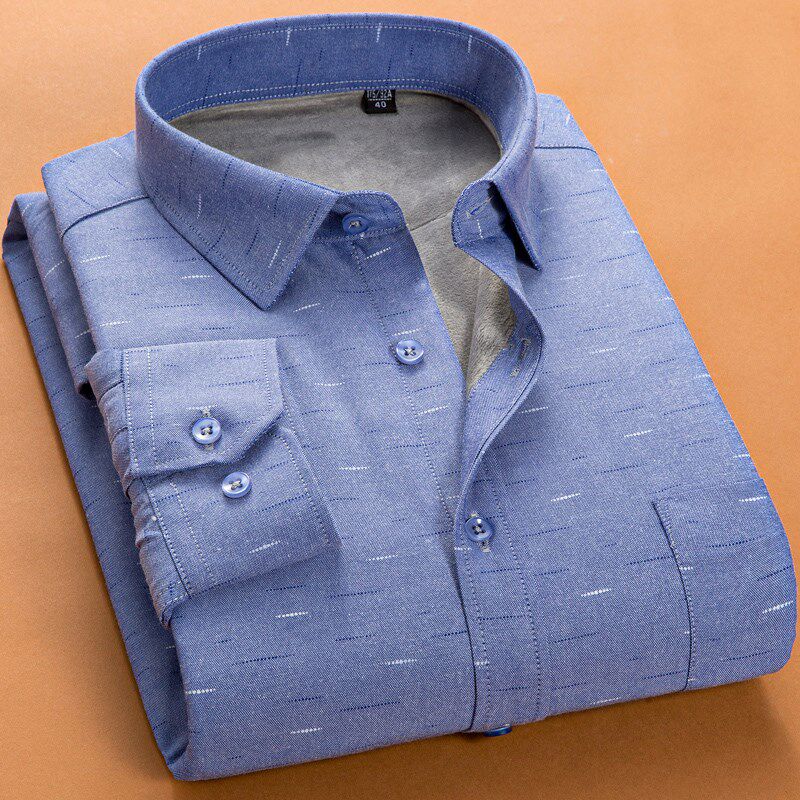 Fall and Winter Business Chief Men Warm Shirt & Hawling Thickening Large Size Shirt in Young Daddy Shirt