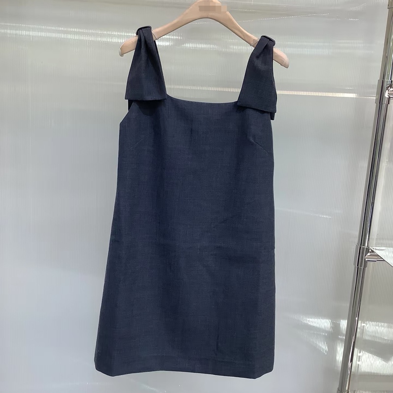Authentic Dress 2026 Summer New Product with Wool, Lightweight Bow-Tie Waist-Cinching Cocoon-Shaped Slip Dress Mbf2Drs028 Authentic Dress 2026 Summer New Product with Wool, Lightweight Bow-Tie Waist-Cinching Cocoon-Shaped Slip Dress Mbf2Drs028