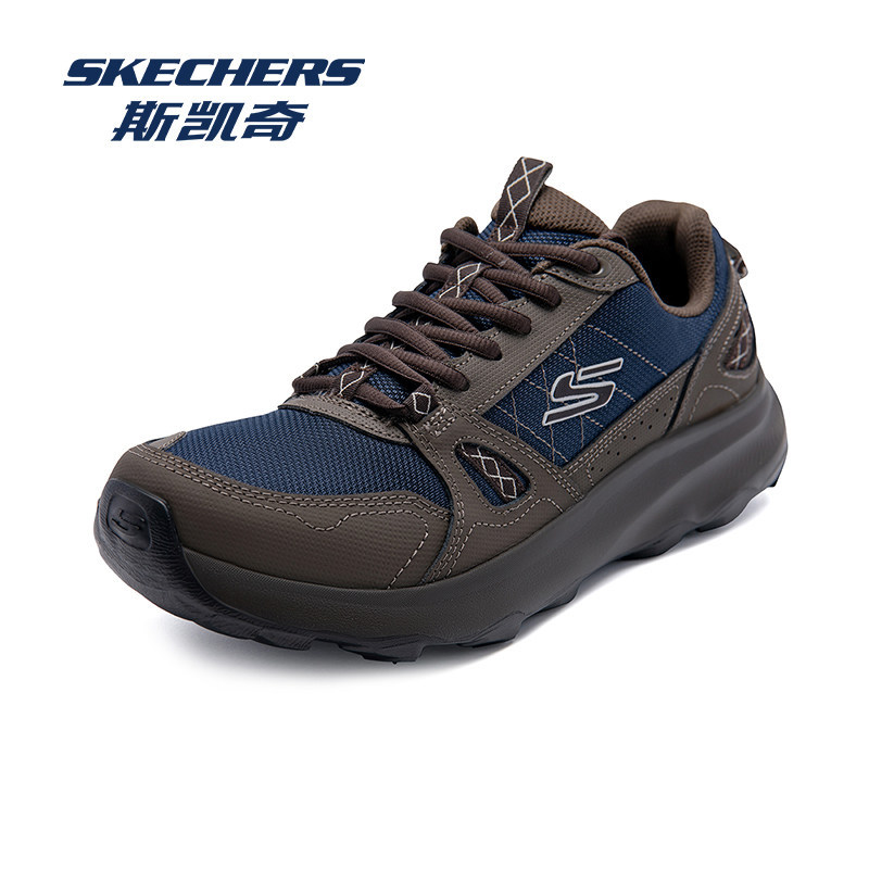Skechers New Men's Shoes Lightweight Rebound Outdoor Sports Shoes Travel Shoes Retro Stitching Hiking Shoes