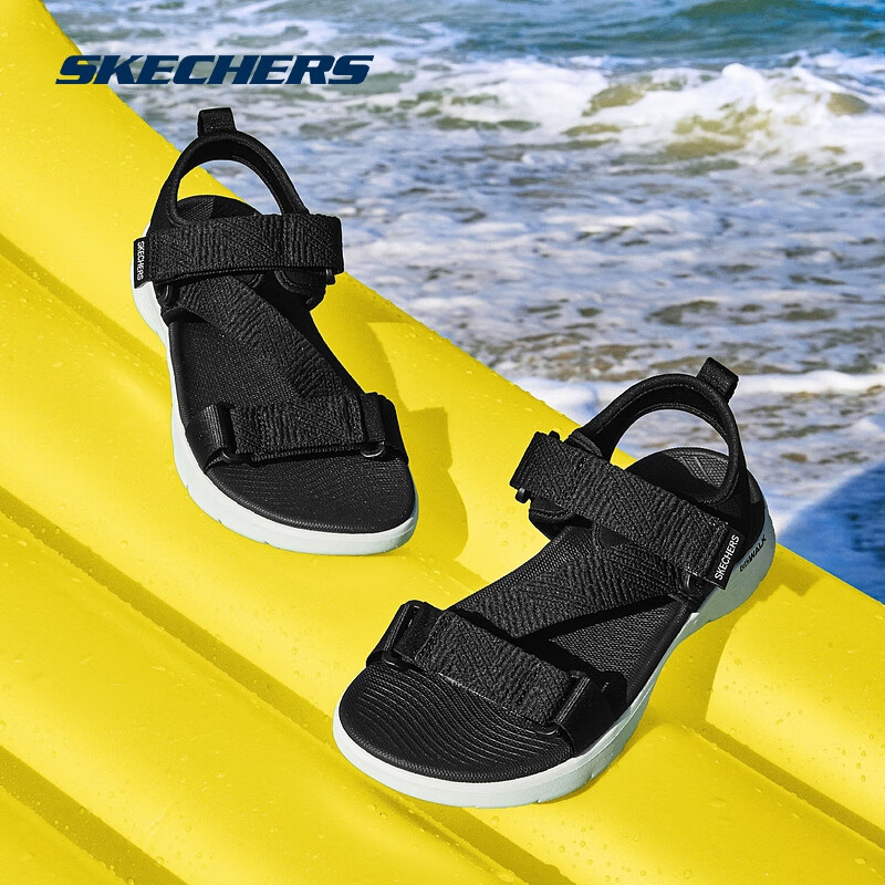 Skechers 2025 Spring New Women's Lightweight Cushioning Comfortable Versatile Velcro Sandals