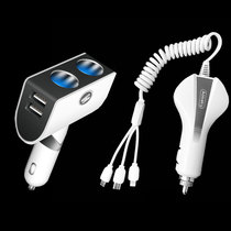 Car charger Car multi-function cigarette lighter power supply one for two conversion interface USB car charger mobile phone fast charge