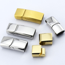 Stainless Steel 316L boutique titanium steel magnet buckle leather rope buckle 8X4mm inner diameter strong magnetic buckle handle chain buckle DIY