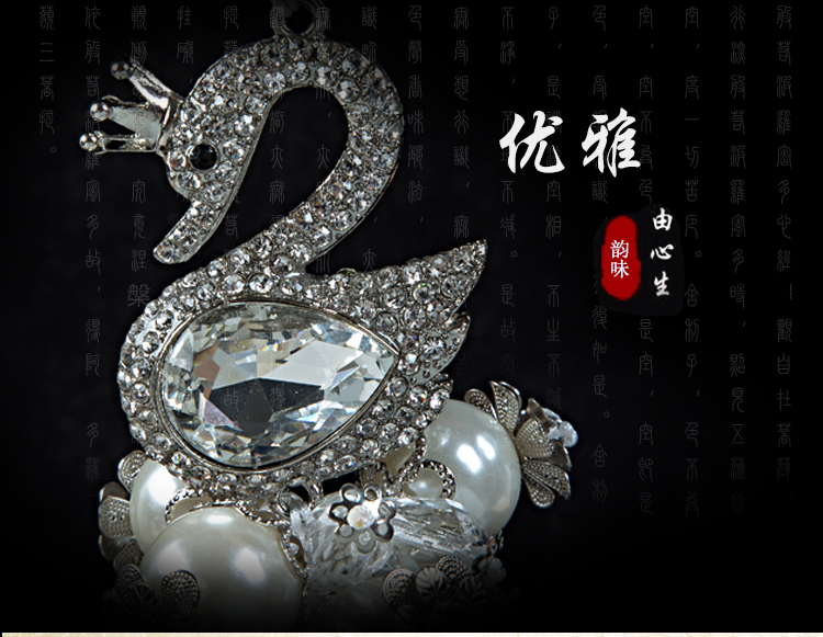 đồ trang trí xe Swan pha lê trang trí sáng tạo cao cấp xe chiếu hậu gương cho an ninh và hòa bình mặt dây chuyền mặt dây chuyền xe Ms. trang trí nội thất xe hơi