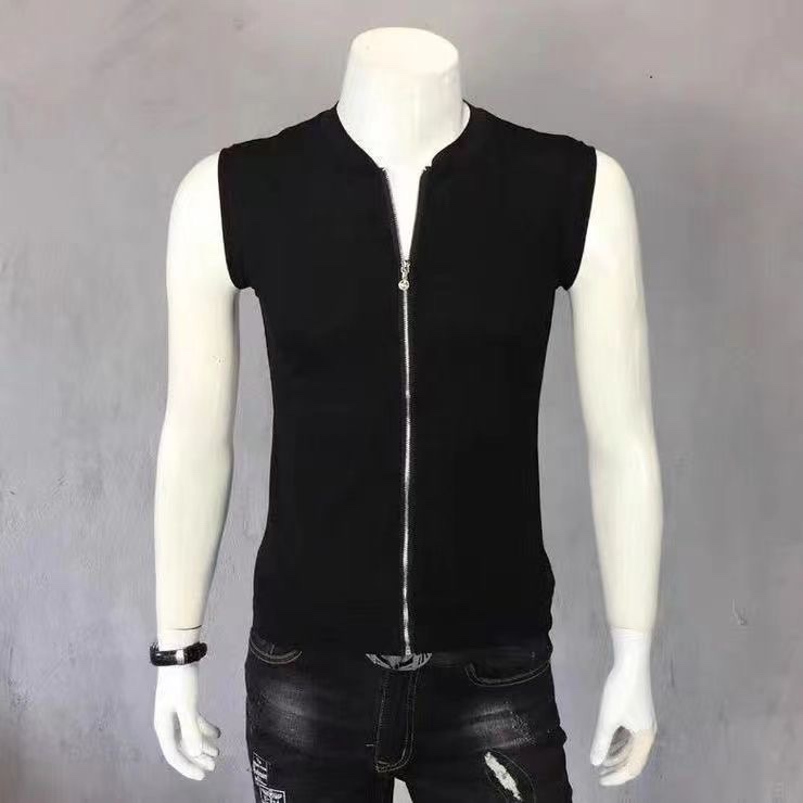 Summer Thin Outdoor Vest for Men, Slim Fit Sleeveless Waistcoat, Trendy Men's Casual Sports Zipper Top, Stylish