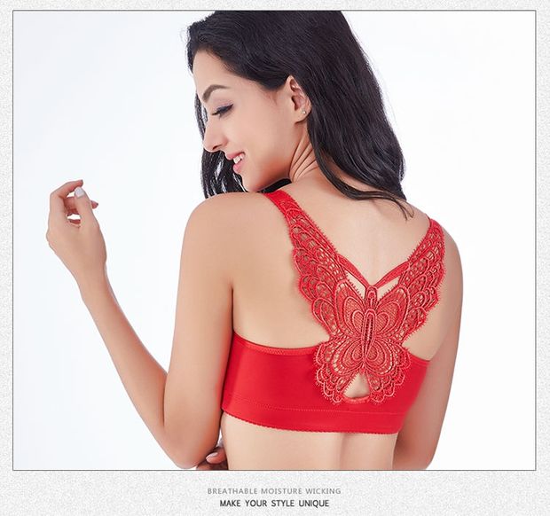 Kích thước lớn ngực đẹp khóa lưng đồ lót béo mm gợi cảm tập hợp trên hỗ trợ không có vòng thép để nhận phần sữa mỏng ngực lớn trở lại quần lót thun lạnh