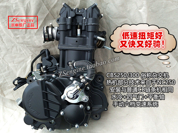 Brand new original Zongshen RX1 upgrade modified CBS300 250 water-cooled four-valve engine balance shaft six gear