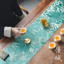 Brocade tea mat Zen Chinese style waterproof tea table flag double-sided tea table household tea table cloth tea set accessories