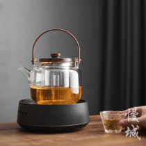 Cittaslow town round ceramic electric ceramic stove Household tea making set Simple tea making stove Silent tea making device Heat-resistant tea making teapot