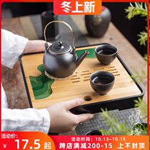 Japanese dry bubble tea tray household small tea table simple water storage style kung fu tea set tray bamboo large tea Sea