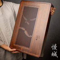 Household simple drawer type bamboo water storage tea tea tray drain tea tray dry foam tray Japanese kung fu tea set
