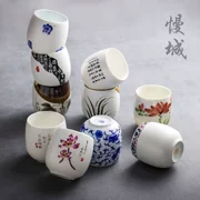 Nhật Bản gốm Kung Fu Teacup gốm Master Cup Cup đơn Cup Cup cà phê Ice Cracked Cup Eo Drum Cup Tea Set