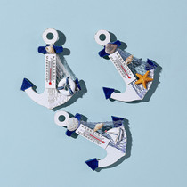 Mediterranean style decorations wall decoration Mini small thermometer ornaments starfish rudder refrigerator stickers