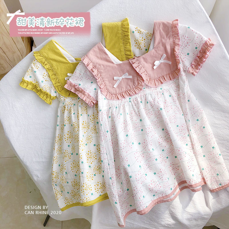 Children's Clothing Girls ' Dresses Summer children's foreign fresh princess Floral dress Children's little girl sweet skirt