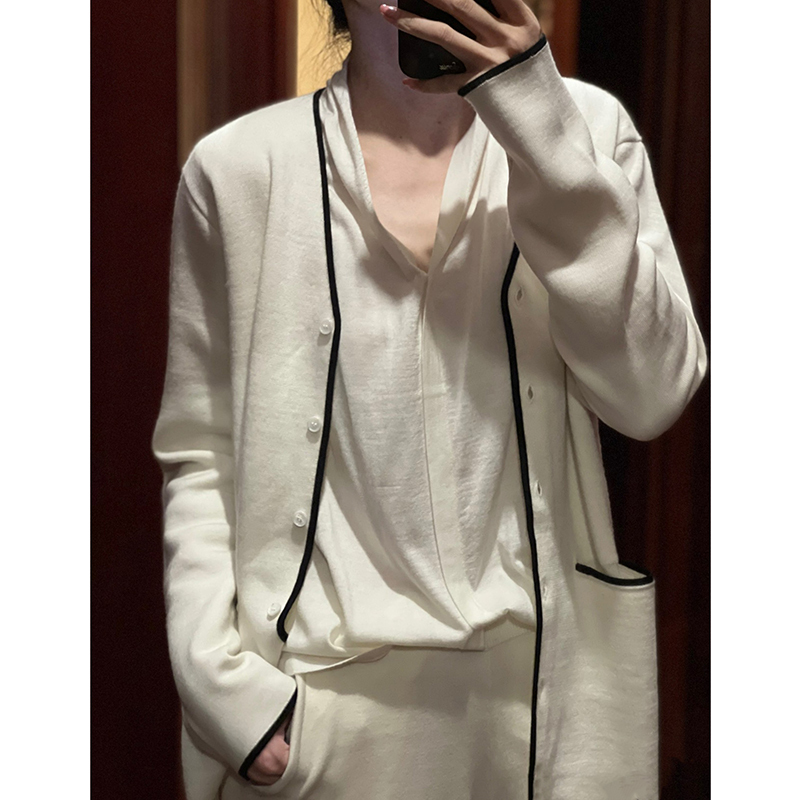 Elegant! Graceful~ "Limited Edition" 100% Cashmere Cardigan, Thin, Loose-Fitting Sweater Coat, Mid-Length