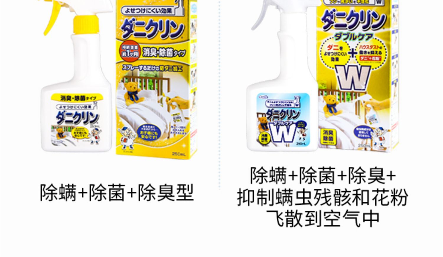 【日本直邮】日本UYEKI 防螨除螨喷剂 消臭除菌型 250ml