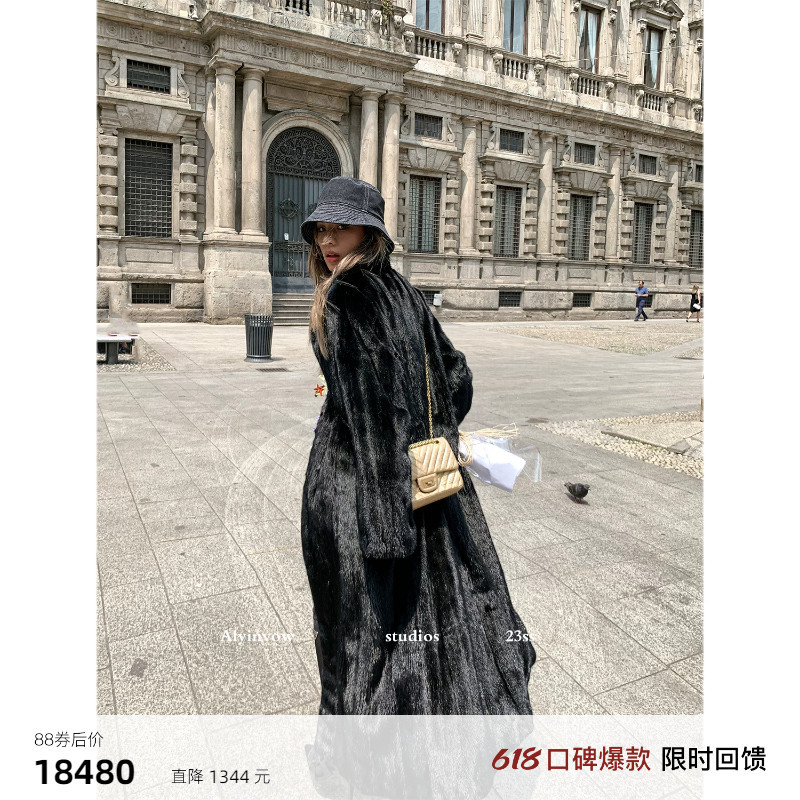 Aying Fur's "Black Ace Contract" Imported Baojia Meiben Black Whole Mink Fur Women's Mink Coat Fur Jacket Aying Fur's "Black Ace Contract" Imported Baojia Meiben Black Whole Mink Fur Women's Mink Coat Fur Jacket