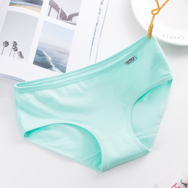 7 bộ đồ lót nữ cotton 100% trắng đỏ đen đô thị kháng khuẩn gái xinh đẹp hạ eo mùa hè - Giữa eo quần sịp