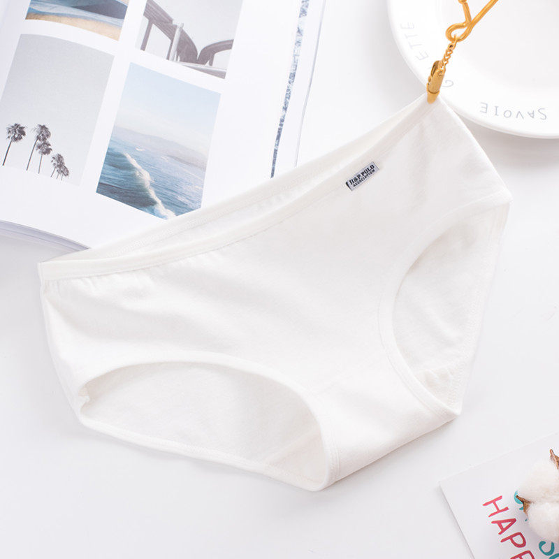 7 pairs of panties female pure cotton 100% white red black urban antibacterial girl beautiful student low waist summer