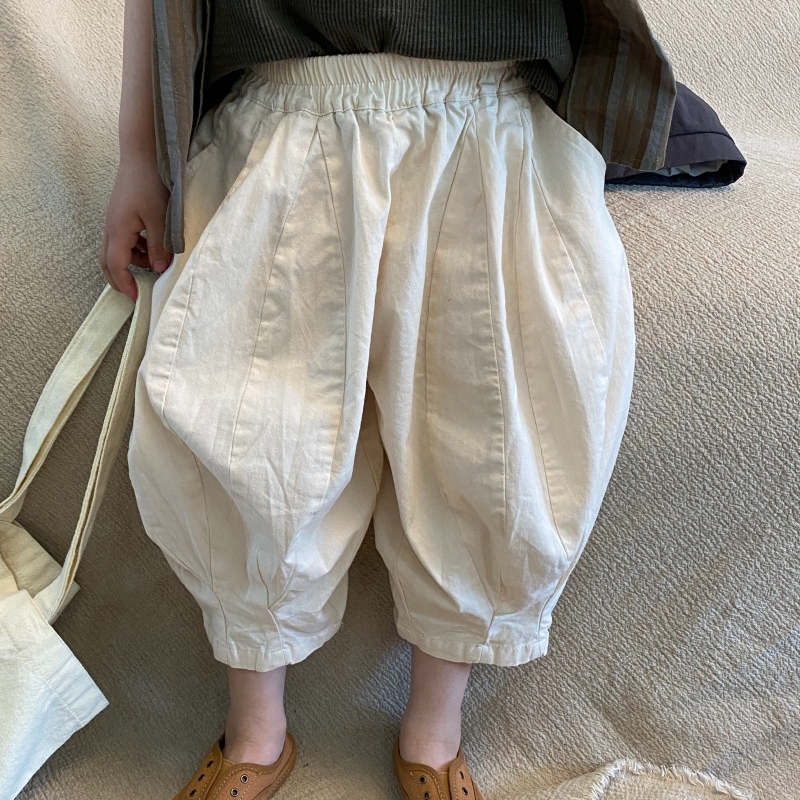(Milema) Children's Summer Korean Style Unisex Solid Color Multi-Piece Splicing 8-Point Pants Mk012 (Milema) Children's Summer Korean Style Unisex Solid Color Multi-Piece Splicing 8-Point Pants Mk012