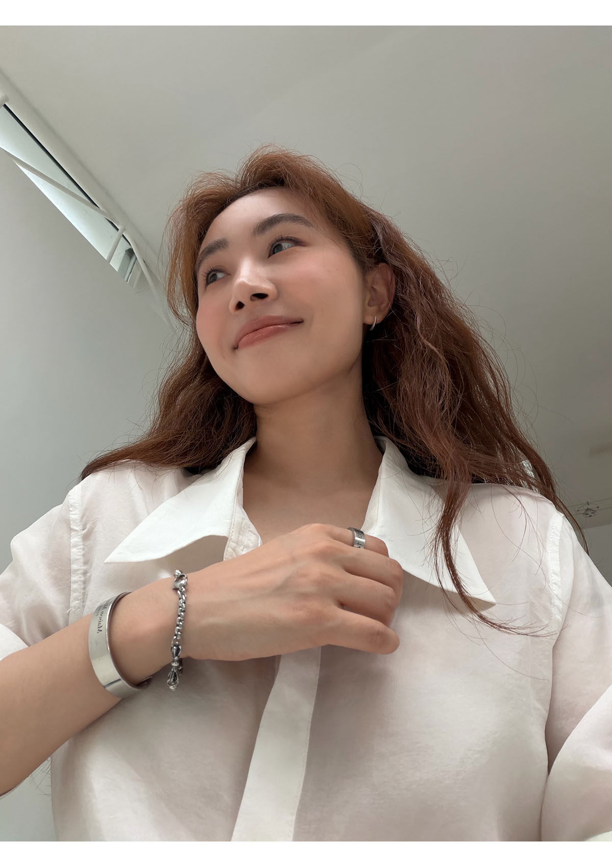 INAIEN笑笑家 "Белый лунный свет" рубашка из тенсела с длинными волокнами и искусственным шелком, стройнящая элегантная приталенная универсальная рубашка