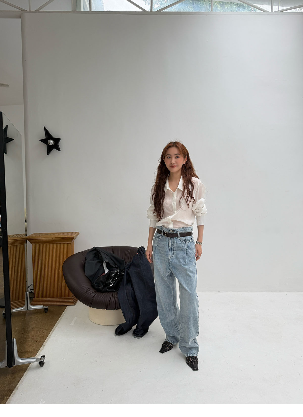 INAIEN笑笑家 "Белый лунный свет" рубашка из тенсела с длинными волокнами и искусственным шелком, стройнящая элегантная приталенная универсальная рубашка