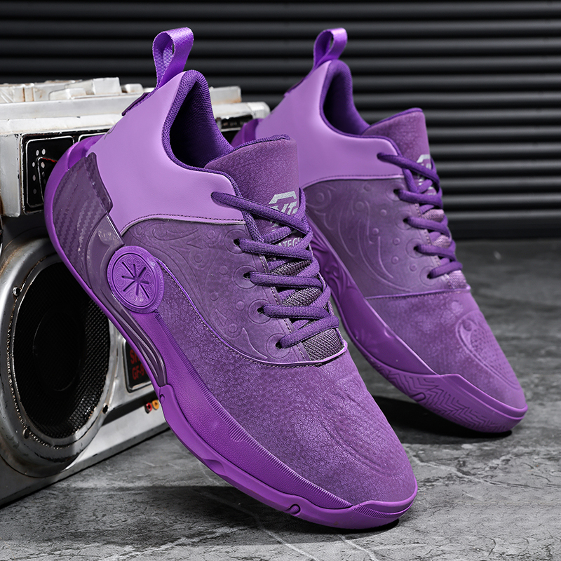 Wade's Way 12 Basketball Shoes Kidsren's Small Size Purple Sports Shoes Youth Air-Cushion Sneakers for Men and Women Lightweight Cushioning