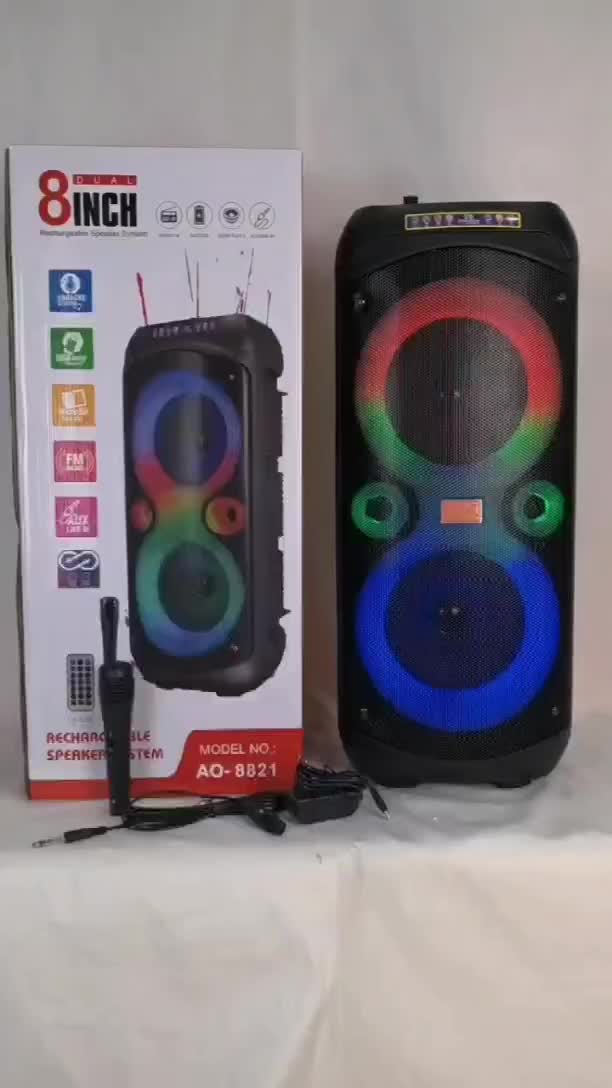 スピーカー・ウーファー Party Speaker Square Box Sing-e ZQS8288 Party Speaker - RGB Double 8-Inch Outdoor BT