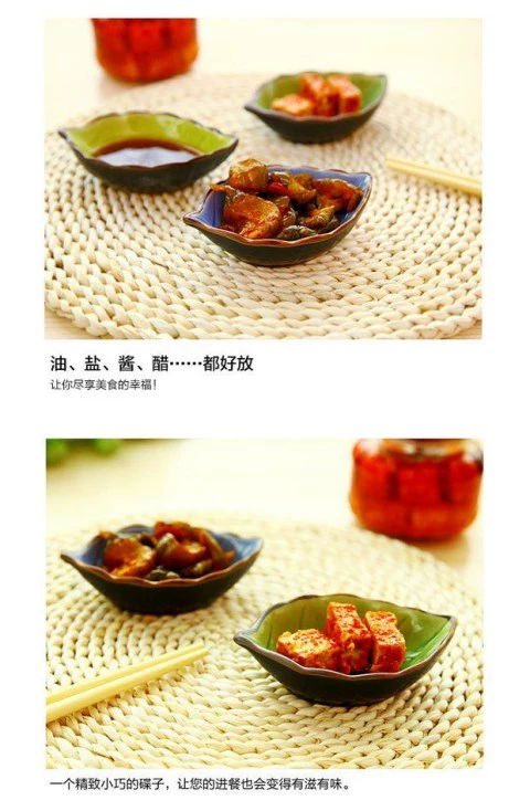 Sáng tạo theo phong cách Nhật Bản bộ đồ ăn giấm dĩa tấm gia vị đĩa gia vị gốm sứ món ăn món ăn món ăn phụ món món xương món ăn - Đồ ăn tối dĩa inox