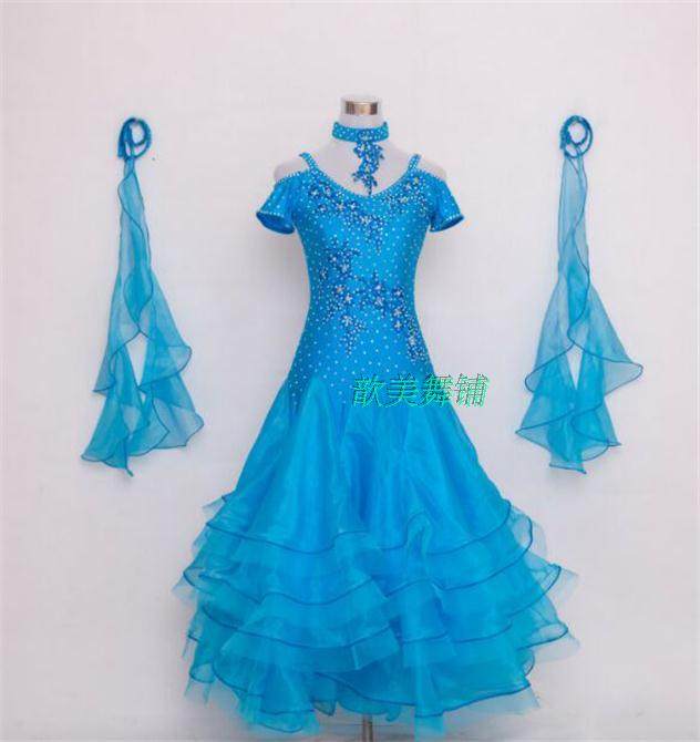 National Standard Performance Competition Suits Morden Waltz Dance Dresses Big Swing Dress New Set For Dress Rehearsal-Taobao