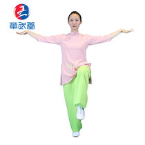 Hot sale Hua Wutang summer embroidery Taiji clothing female cotton linen breathable Taijiquan martial arts practice clothing professional custom-made