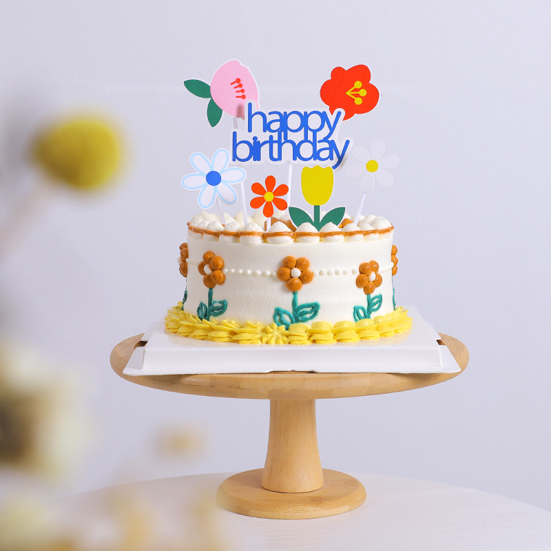 Baking Cake Decoration Minimalist Paper Small Flowers Inserts cake Bottling With Cartoon Flowers Plug-in Bag Trim-Taobao