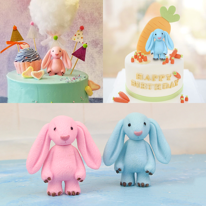 Baking Cartoon Balloon Birthday Cake Swing Piece Rabbit Doll Decoration Dessert Table Hem Gift Plugins