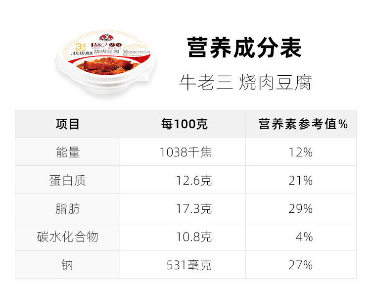 牛老三烧肉豆腐350g速食懒人