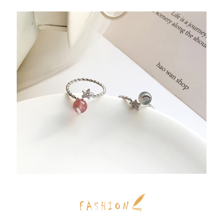 Ngọt bưởi TY thời trang dâu tây ngọt ngào pha lê zircon kim cương nhẫn nhẫn mở trang sức nữ Nhật Bản và Hàn Quốc KE7007 - Nhẫn nhẫn đính hôn