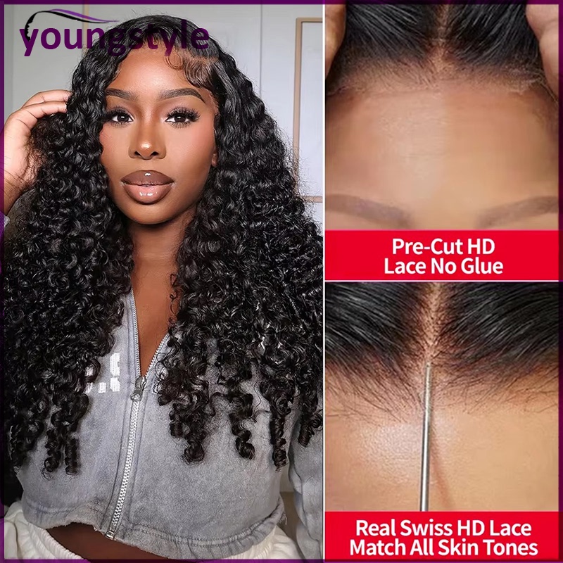 Burmese Curly Wear go Glueless wig brazilian human hair wigs