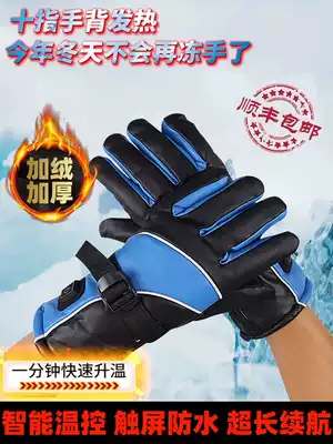Heating gloves usb charging self-heating electric locomotive electric car Winter Riding men and women Waterproof warm